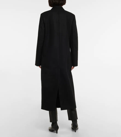 Totême Double-breasted Wool Coat In Black