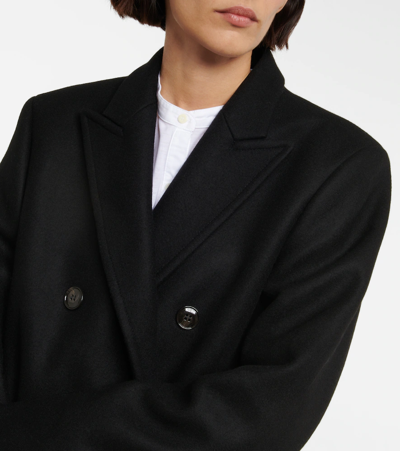 Totême Double-breasted Wool Coat In Black