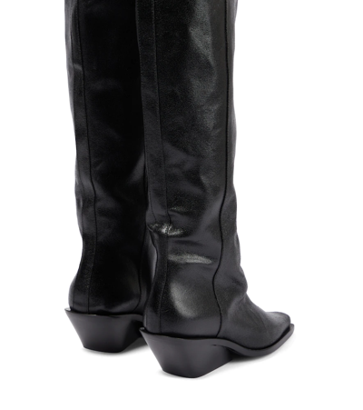 Shop Ann Demeulemeester Hilde Leather Over-the-knee Boots In Black