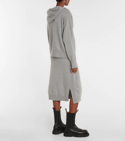 Shop Moncler Cashmere-blend Hoodie In Grey