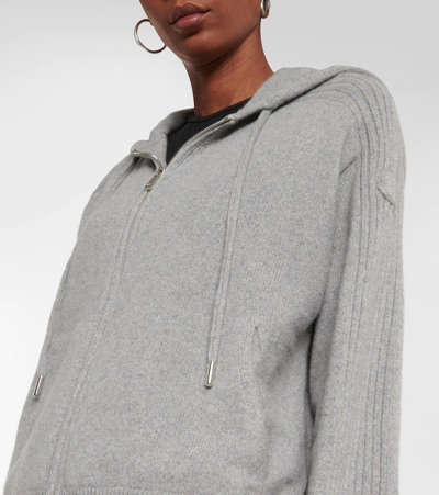 Shop Moncler Cashmere-blend Hoodie In Grey