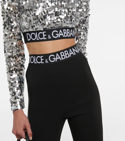 Shop Dolce & Gabbana Logo Leggings In Black