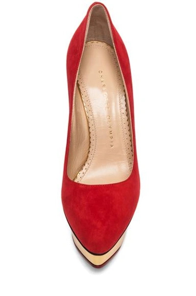 Shop Charlotte Olympia Cindy Suede Pumps In Red In Red Suede