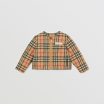 Shop Burberry Childrens Vintage Check Diamond Quilted Jacket In Archive Beige