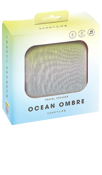 Shop Sunnylife Travel Speaker In Ocean Ombre