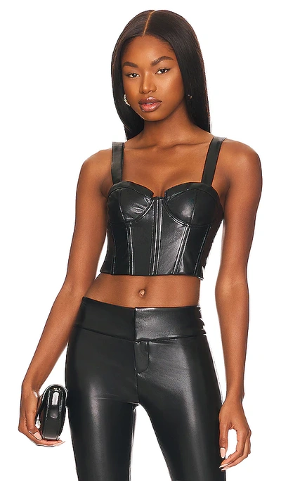 And Olivia Bustier Faux-leather Cropped Top In Nocolor | ModeSens