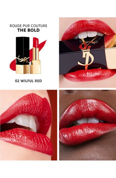 Shop Saint Laurent The Bold High Pigment Lipstick In 02 Wilfull Red