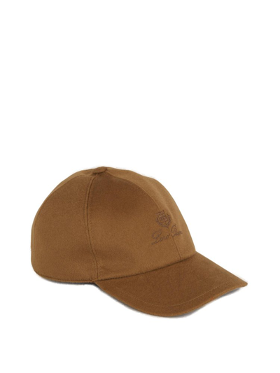 Shop Loro Piana Logo Embroidered Baseball Cap In Brown