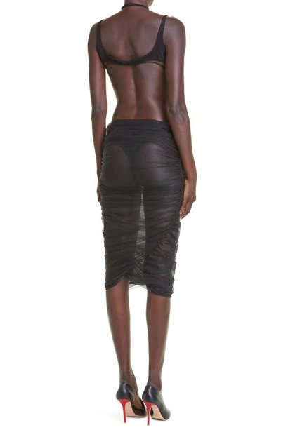 Shop Mugler Cutout Bodysuit Midi Dress In Black / Nude 02