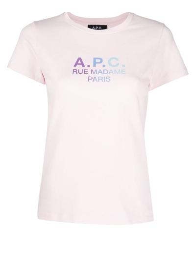 Shop Apc Women's T-shirts And Top - A.p.c. - In Pink Cotton