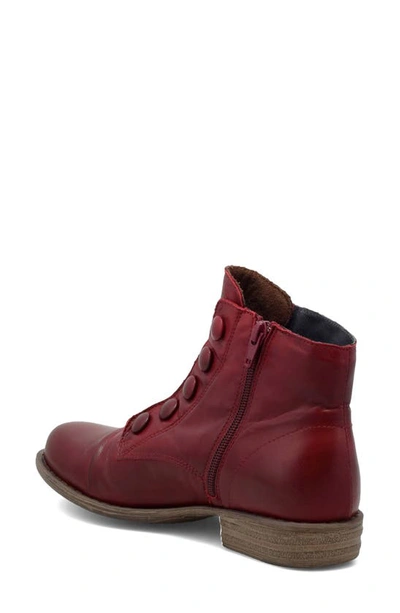 Miz Mooz Louise Womens Leather Ankle Booties, Bordeaux