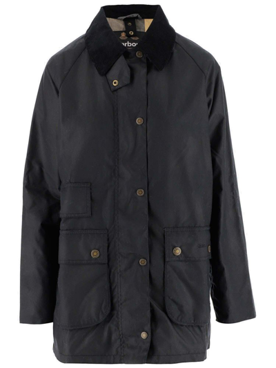 Shop Barbour Collar Button In Navy