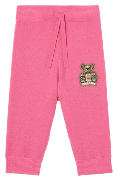 Shop Burberry Kids' Otto Thomas Bear Cashmere Joggers In Bubblegum Pink