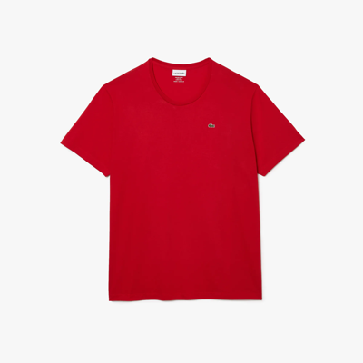 Shop Lacoste Men's Big Fit Crew Neck Cotton Jersey T-shirt - Xl Big In Red