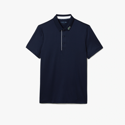 Shop Lacoste Ultra-dry Technical Jersey Golf Polo - M - 4 In Blue