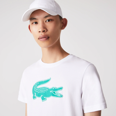 Shop Lacoste Men's Sport 3d Print Croc Jersey T-shirt - 3xl - 8 In White
