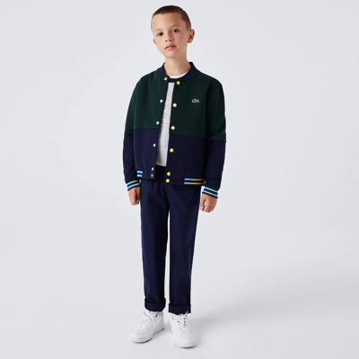 Shop Lacoste Kids' Stretch Cotton Gabardine Pants - 12 Years In Blue