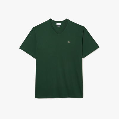 Shop Lacoste Men's Big Fit V-neck Pima T-shirt - 2xl Big In Green