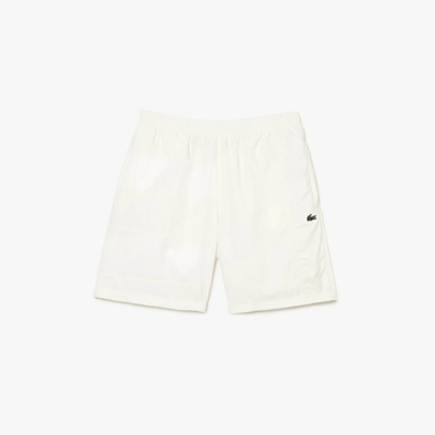 Shop Lacoste Men's Colorblock Patchwork Effect Shorts - S - 3 In White