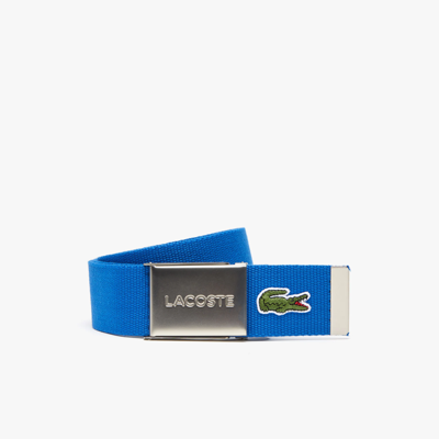 Shop Lacoste L.12.12 Concept French Made Belt - 51 In - 130 Cm In Blue