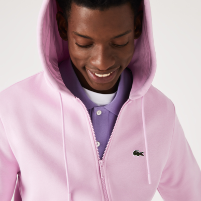 Lacoste Men's Kangaroo Pocket Fleece Zipped Sweatshirt - 3xl - 8 In Pink |  ModeSens
