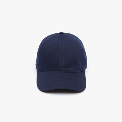 Shop Lacoste Unisex Organic Cotton Twill Cap - One Size In Blue