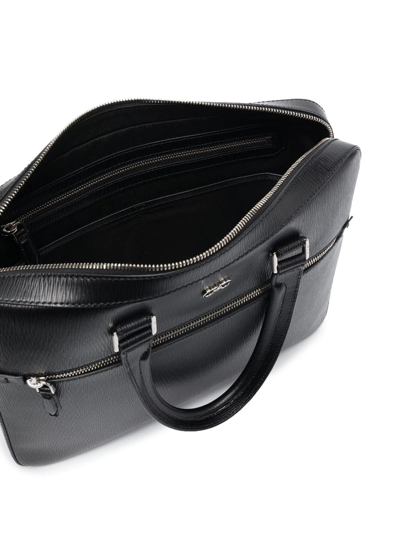 Ferragamo Revival Gancini Leather Briefcase In Schwarz