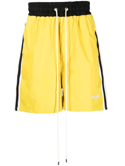 Shop Domrebel Basketball Drawstring Shorts In Yellow