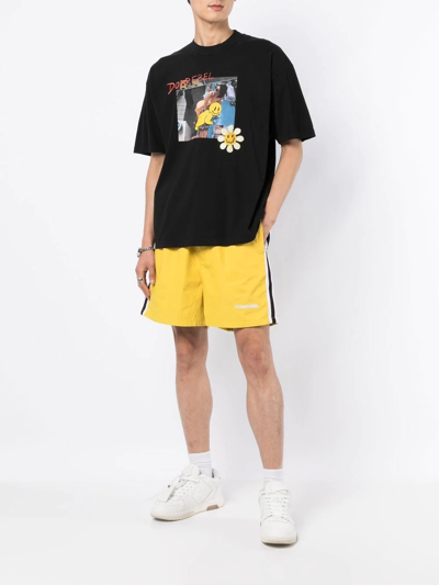 Shop Domrebel Basketball Drawstring Shorts In Yellow