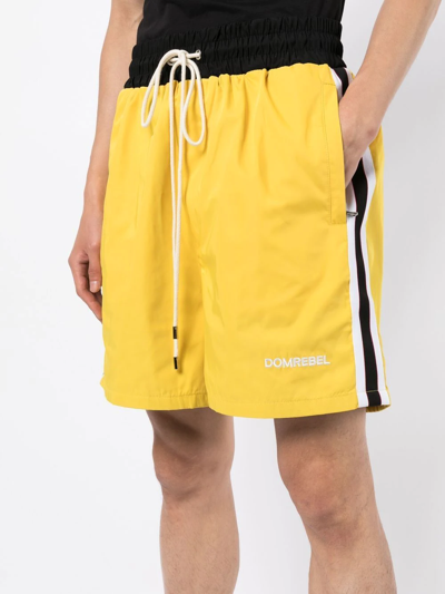 Domrebel Basketball Drawstring Shorts In Yellow