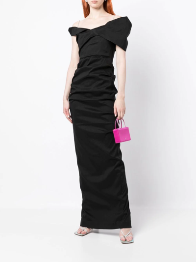 Shop Rachel Gilbert Dahli Embellished Gown In Black