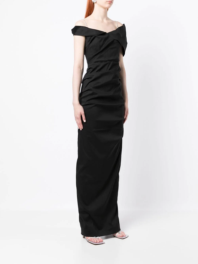 Shop Rachel Gilbert Dahli Embellished Gown In Black