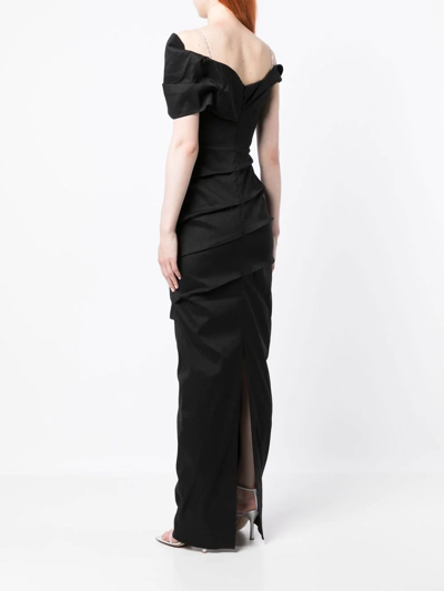 Shop Rachel Gilbert Dahli Embellished Gown In Black