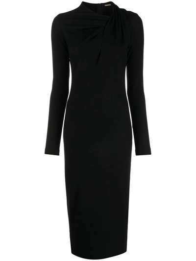 Shop Adam Lippes Draped-detail Dress In Black