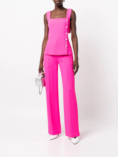 Shop Adam Lippes Wide-leg High-waisted Trousers In Pink