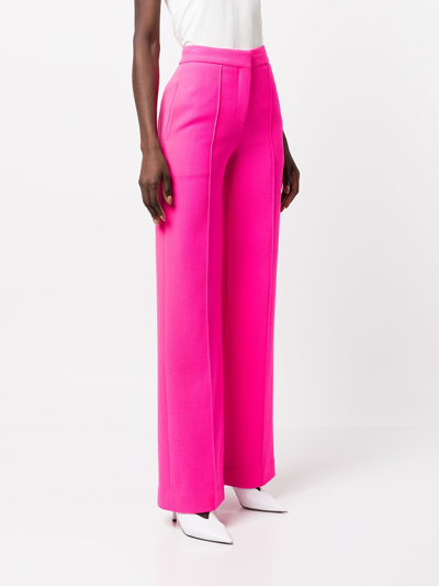 Shop Adam Lippes Wide-leg High-waisted Trousers In Pink