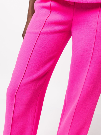 Shop Adam Lippes Wide-leg High-waisted Trousers In Pink