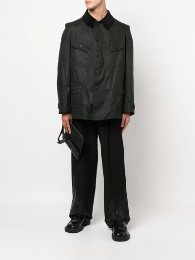 Shop Maison Margiela Waxed Cotton Jacket In Grün