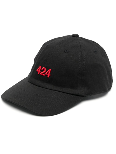 Shop 424 Logo-embroidered Cap In Schwarz