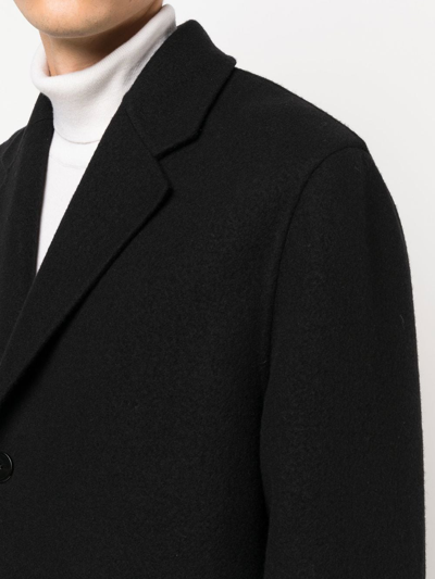 Jil Sander Semi-lined Double-breasted Virgin Wool Coat In Black