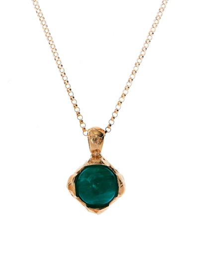 Shop Alighieri Women's The Eye Of The Storm 24k-gold-plated & Emerald Pendant Necklace