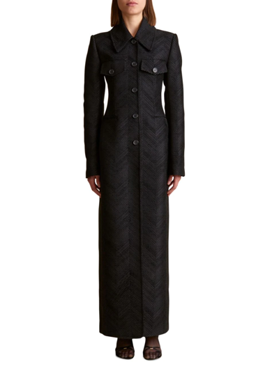 Shop Khaite Women's Estelle Long Coat In Black