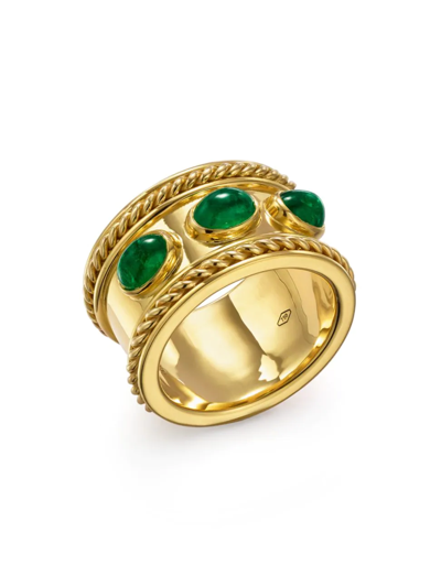 Shop Temple St Clair Women's Florence96 18k Yellow Gold & Emerald Braided Band Ring
