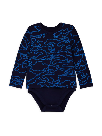 Shop Rockets Of Awesome Baby Boy's Doodle Camo Bodysuit In Eclipse