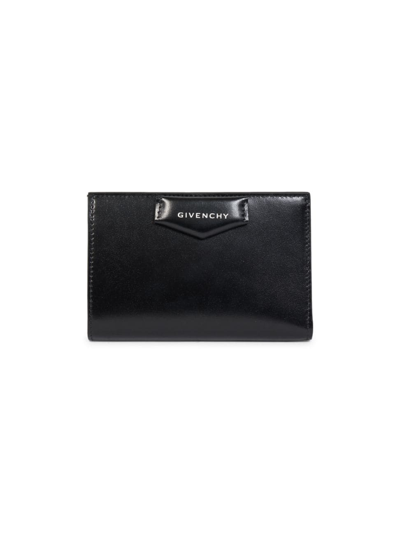 Shop Givenchy Women's Antigona Leather Bifold Wallet In Black