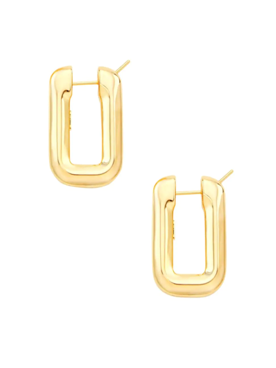 Shop Saks Fifth Avenue Women's 14k Yellow Gold Rectangular Hoop Earrings