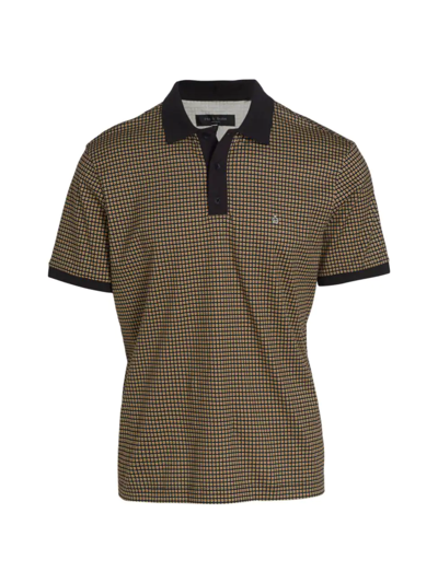 Shop Rag & Bone Men's Interlock Geometric Polo Shirt In Black Multi