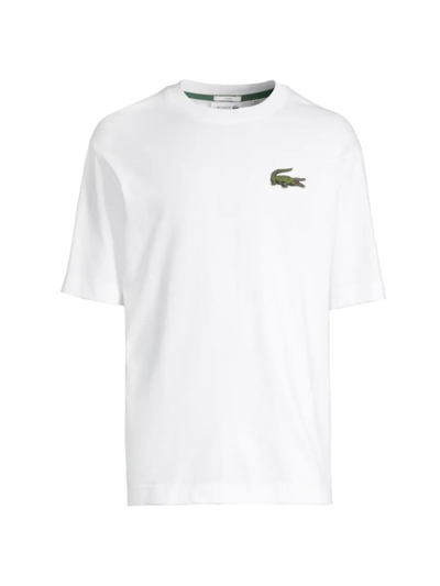 Shop Lacoste Unisex Logo Loose-fit T-shirt In White