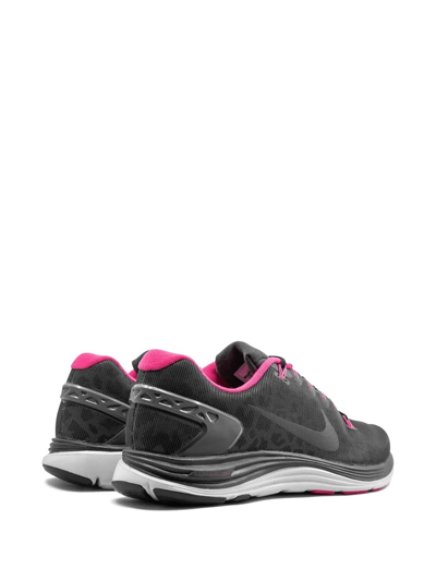 Shop Nike Lunarglide+ 5 Shield Sneakers In Black