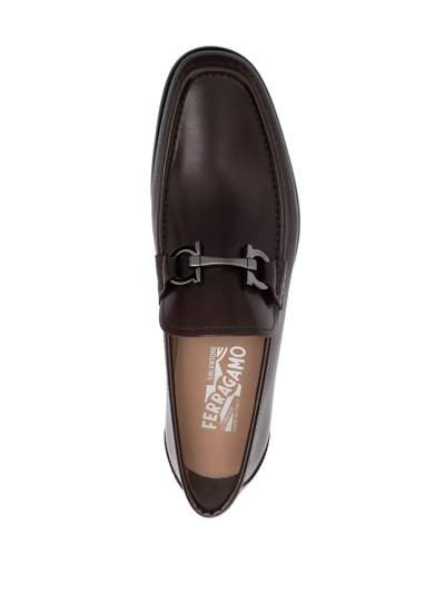 Ferragamo Grandioso Gancini-buckle Loafers In Purple